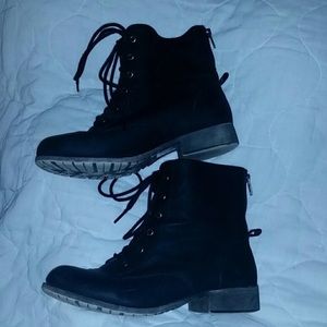 Black combat boots