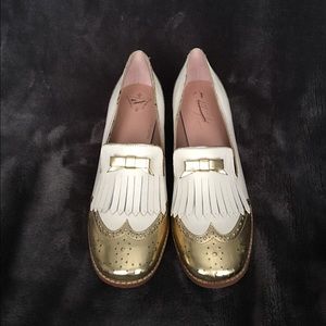 Anthro heeled loafers
