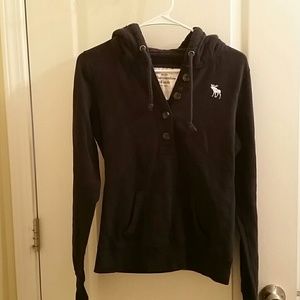 A&F navy button hooded sweatshirt