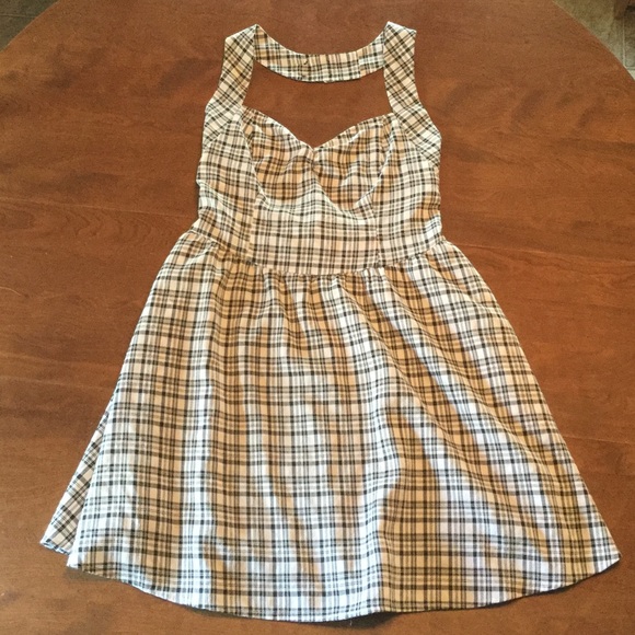 Kimchi Blue Dresses & Skirts - Black and White plaid backless dress