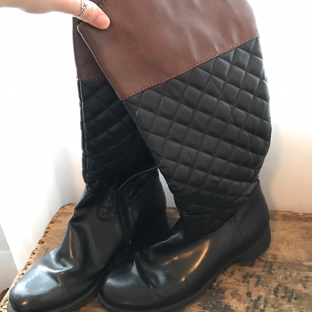 Black and brown boots, never been worn.