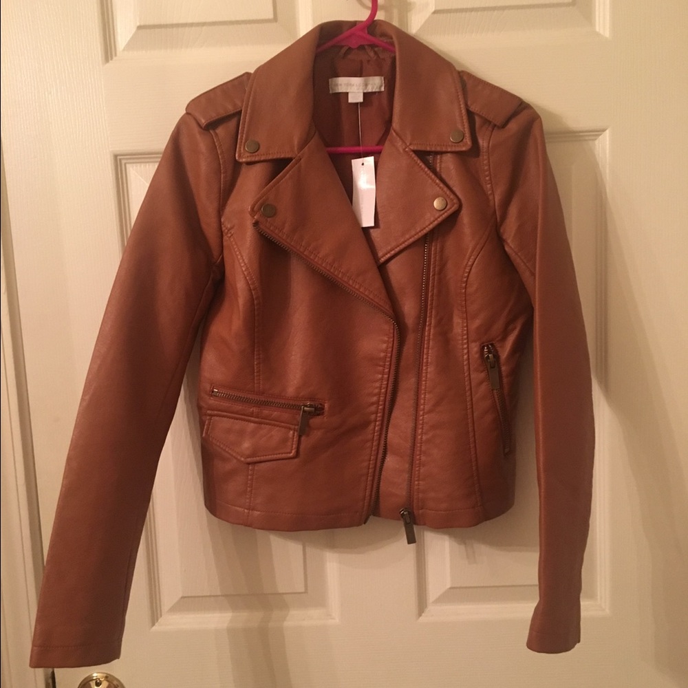 NWT Brown Leather Jacket