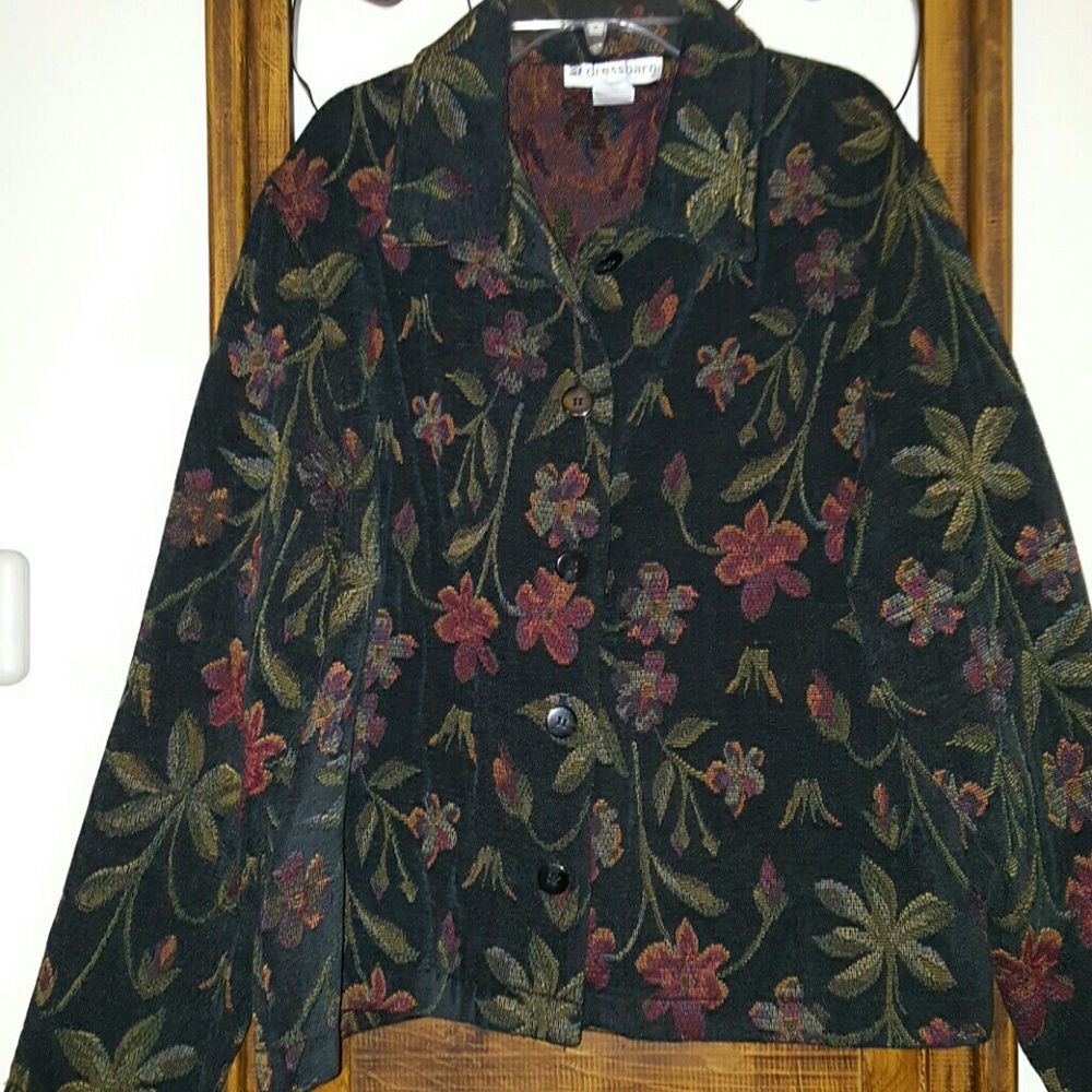 Sweet black floral jacket!