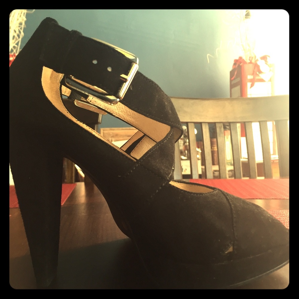 Michael Kors Black Platform Peeptoe