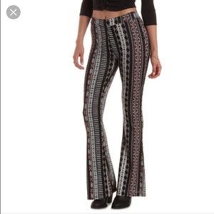 Charlotte Russe tribal print knit flare pants