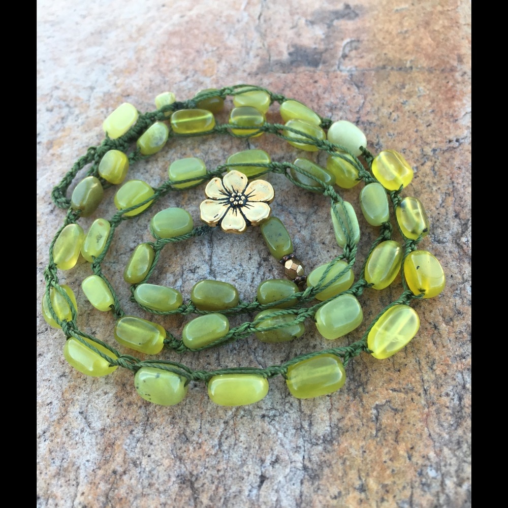 Olivine Crocheted Wrap Bracelet/Necklace