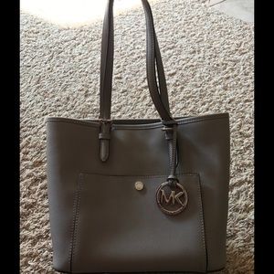Authentic Michael Kors Purse - Light Gray Leather