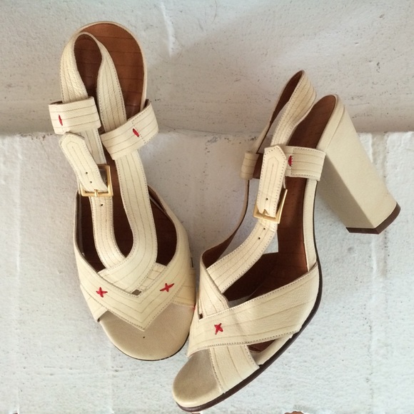 Anthropologie Shoes - FIRM {chie mihara} Whipstitched Strappy Heels