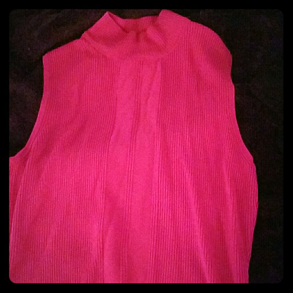Sleeveless sweater turtle neck blue and pink bundl