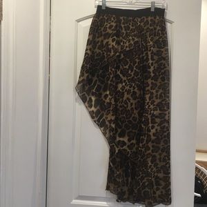 Cheetah print asymmetrical skirt