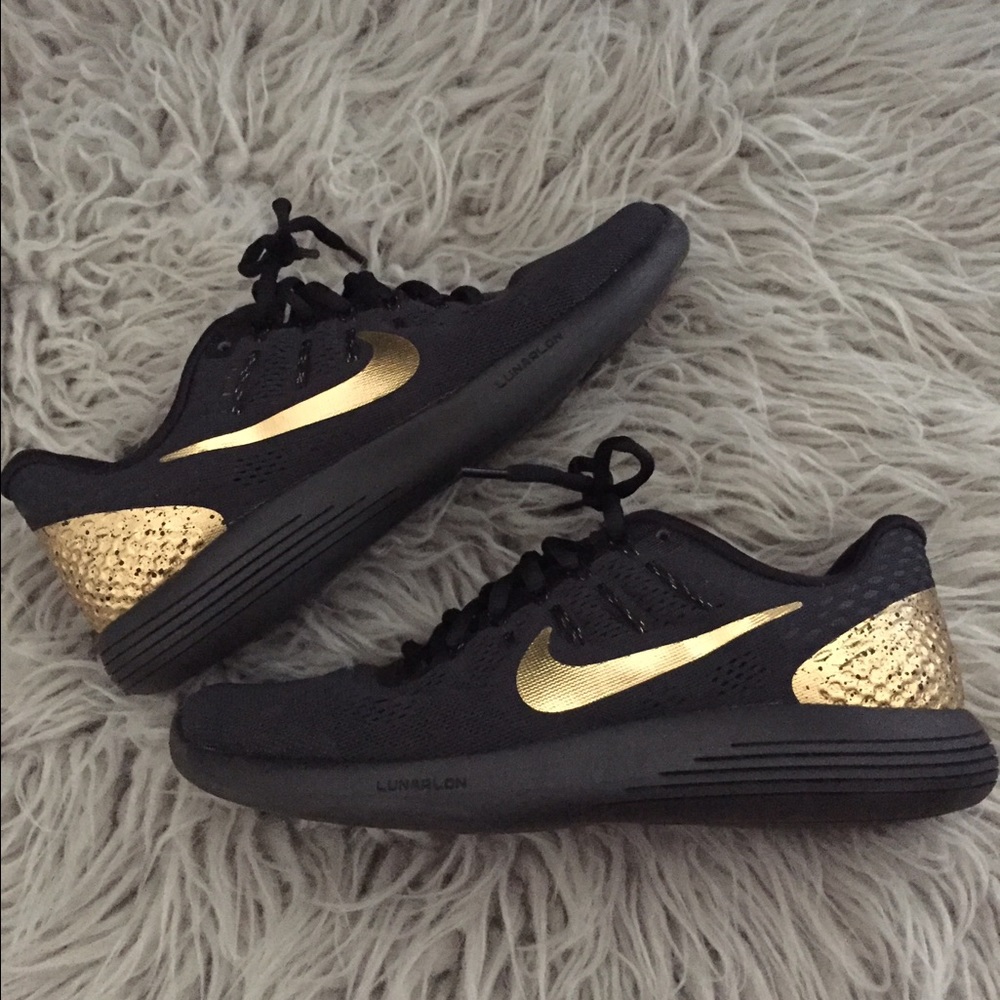 Black & Gold Nike Shoes