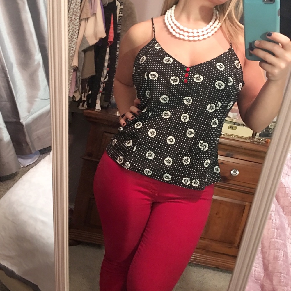 Retro vintage Circa 2000 polyester tank top, L