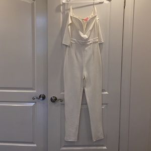 Brand new off the shoulder white jumpsuit