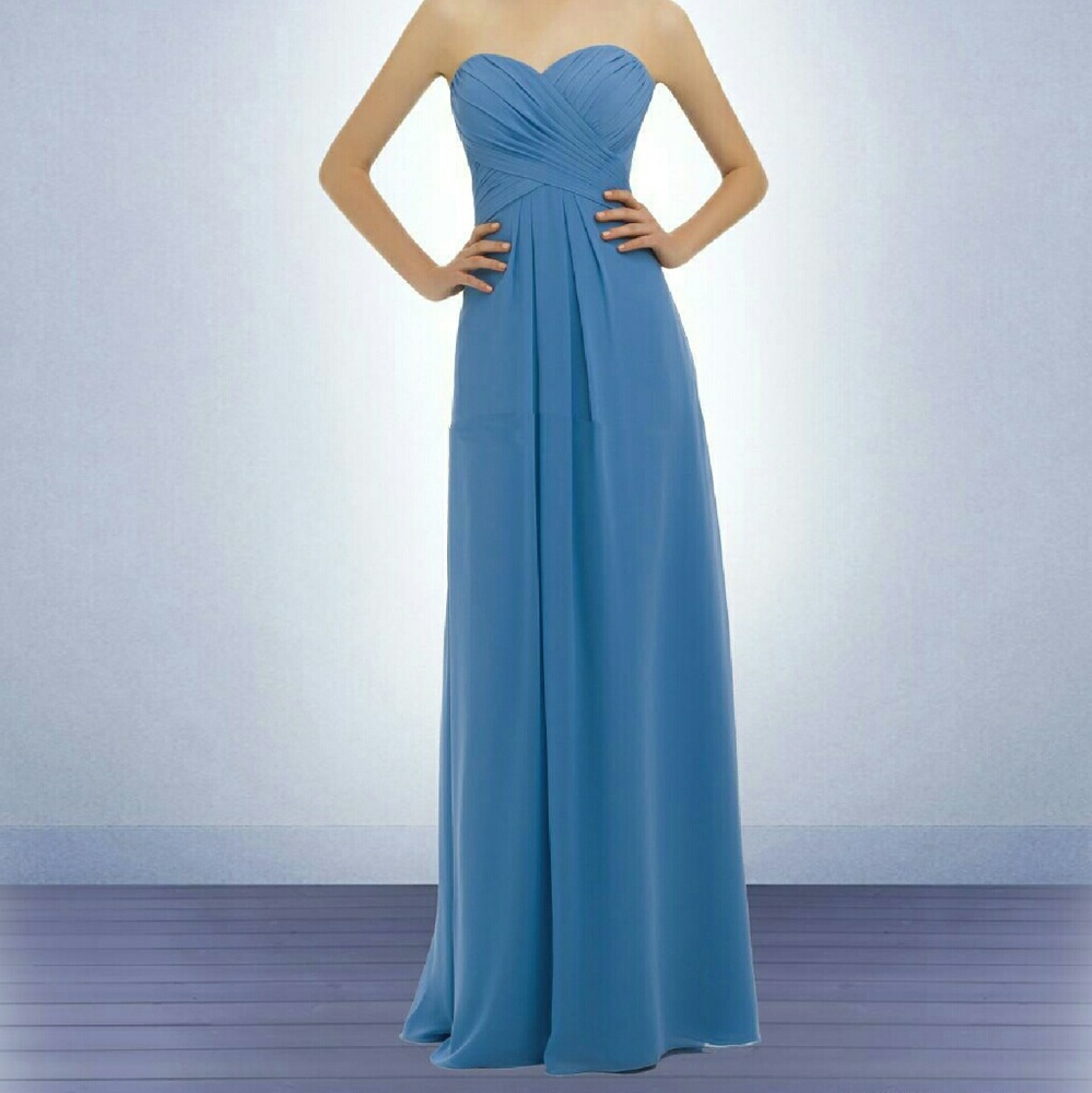 Bill Levkoff Sweetheart Blue Floor Length Dress