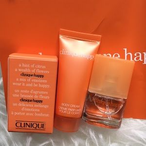 Clinique happy perfume spray & body cream duo new