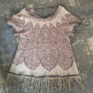 Free People Fringe Knit Sweater