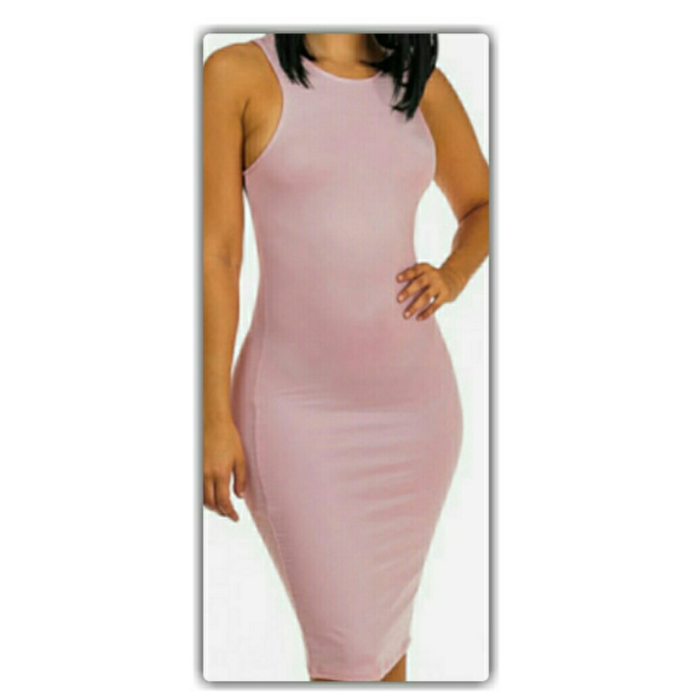 BASIC SLEEVELESS SOLID BODYCON DRESS - Picture 2 of 5