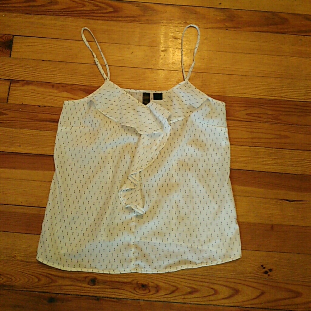 White Tank Top w/ Black Arrows and Detailed Front