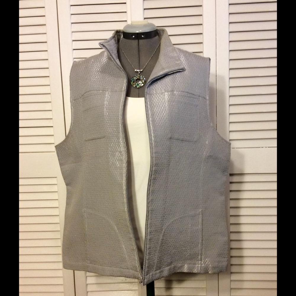 Chico's Silver Zip Vest