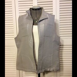 Chico's Silver Zip Vest