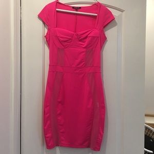 Hot pink mesh dress