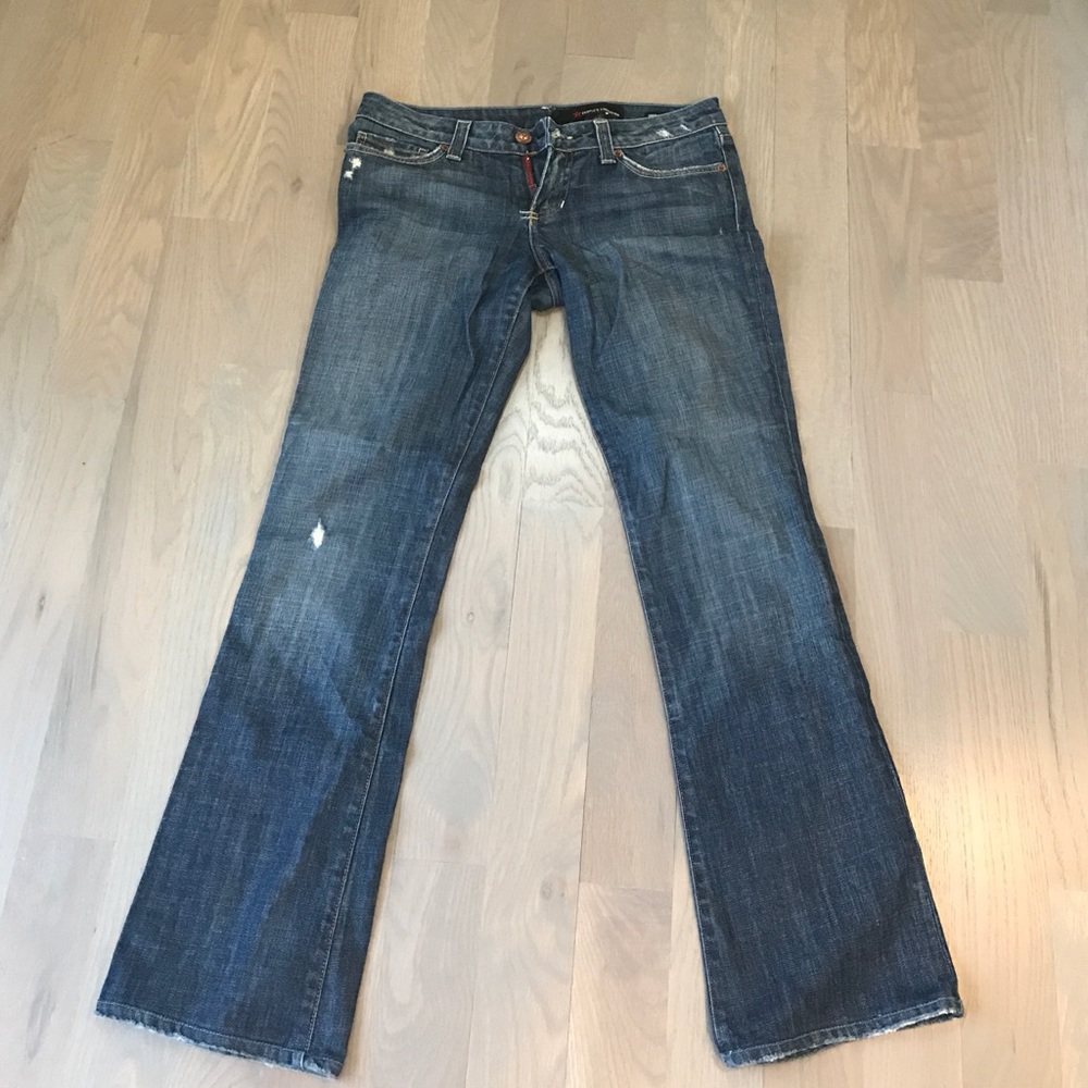 People liberation low rise slight flare denim