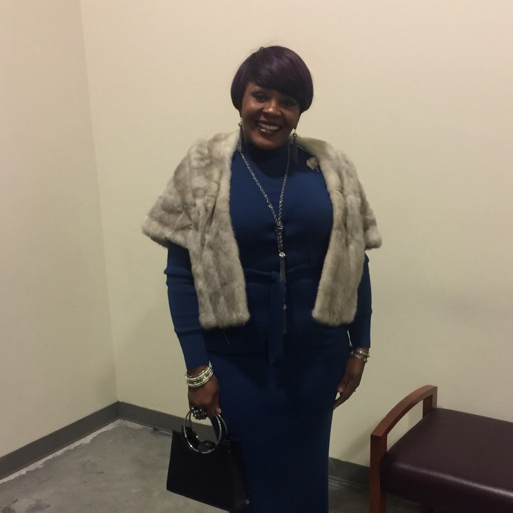 Vintage Rabbit fur sash jacket cape