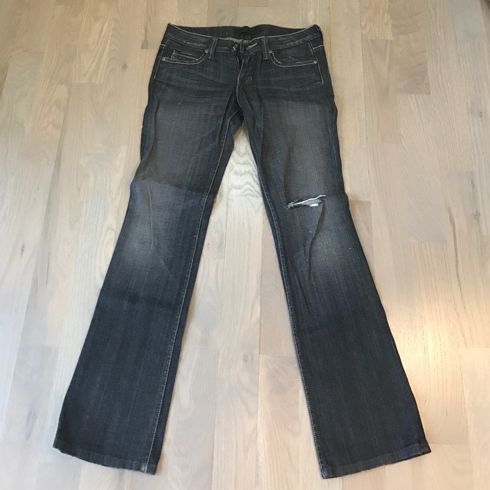 Monarchy low rise boot cut dark wash denim