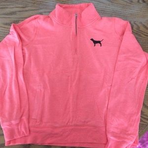 Awesome VS PINK quarter zip sweatshirt size large