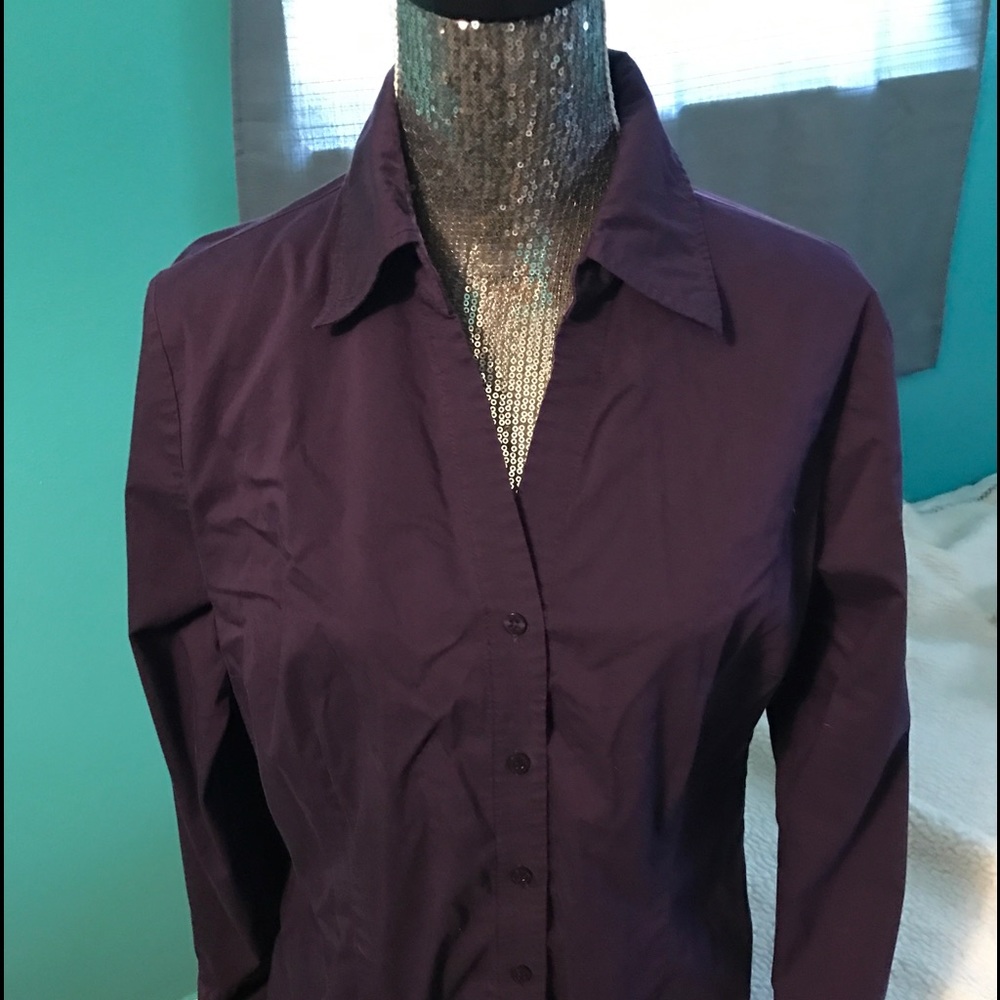 Deep purple button down shirt