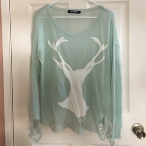 Romwe distressed graphic sweater