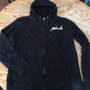 Black VS PINK zip up hoodie size large