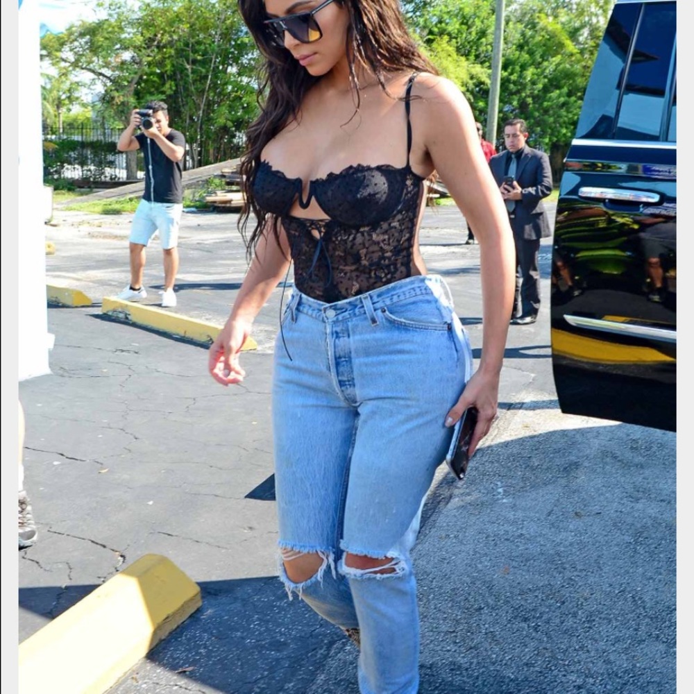 High waisted button fly Levi's