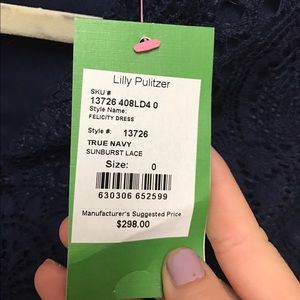 Lilly Pulitzer felicity dress size 0 NWT
