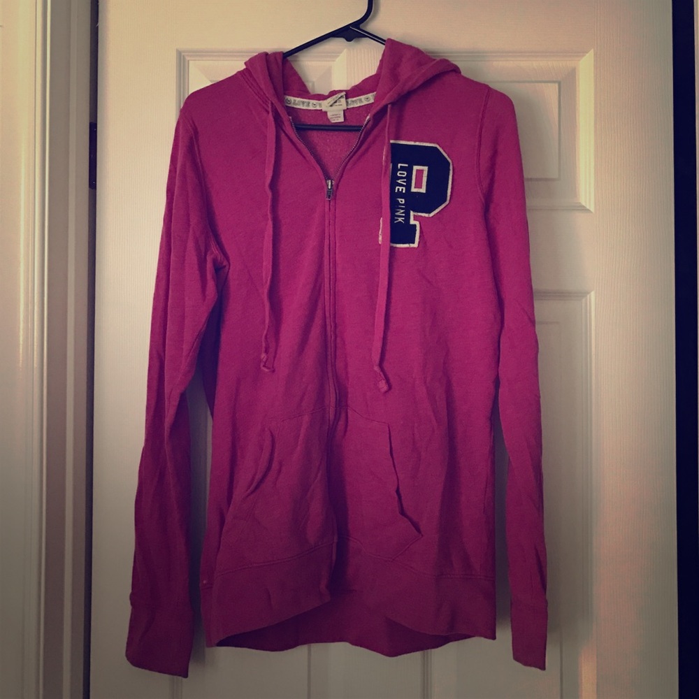 Pink Victoria Secret zip up sweatshirt
