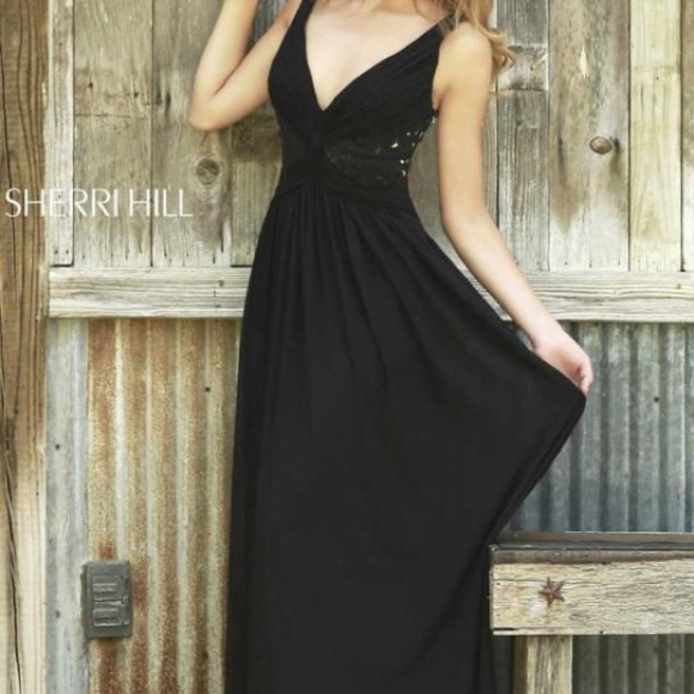 Sherri Hill Black Prom Dress 5206, Size 2