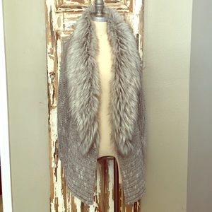 Express Faux Fur Gray Sweater