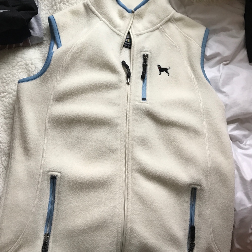 SOLD Black dog white vest SOLD
