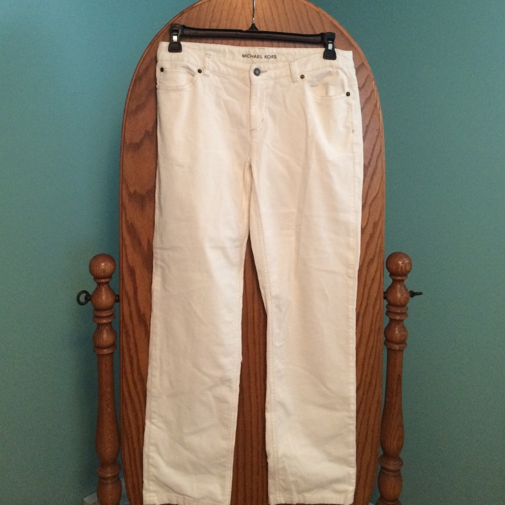 Michael Kors white straight leg Corduroys
