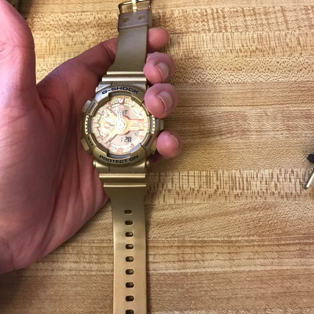 Gold g shock watch