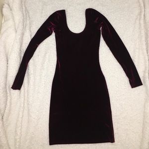 Burgundy Velvet American Apparel XS dress ,