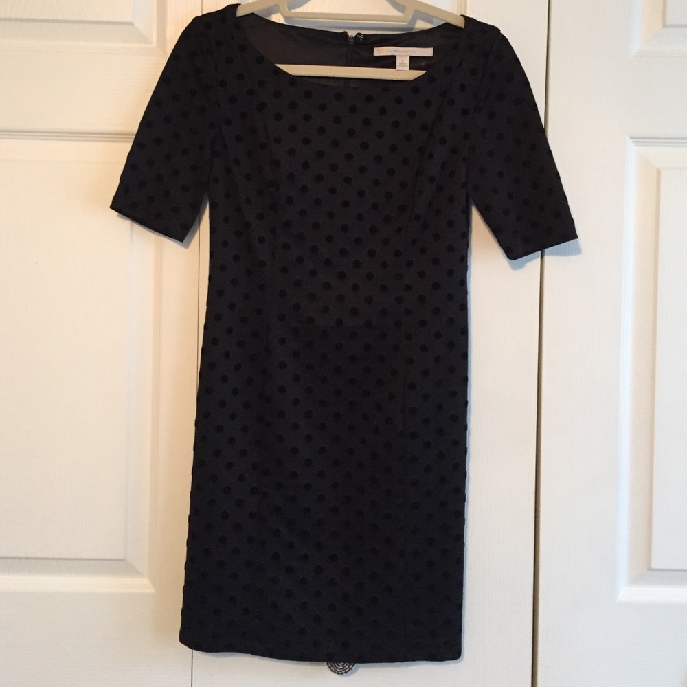 LC Lauren Conrad black dress with velvet dots