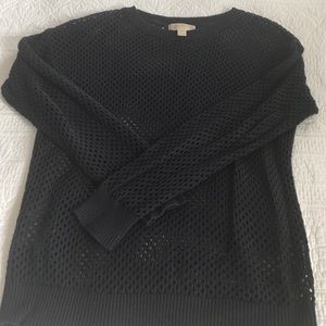 Long sleeve loose weave sweater