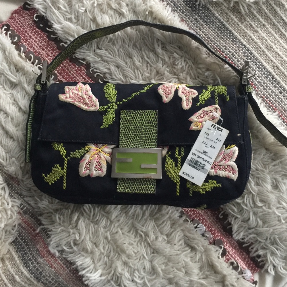 Embroidered Fendi Baguette Bag