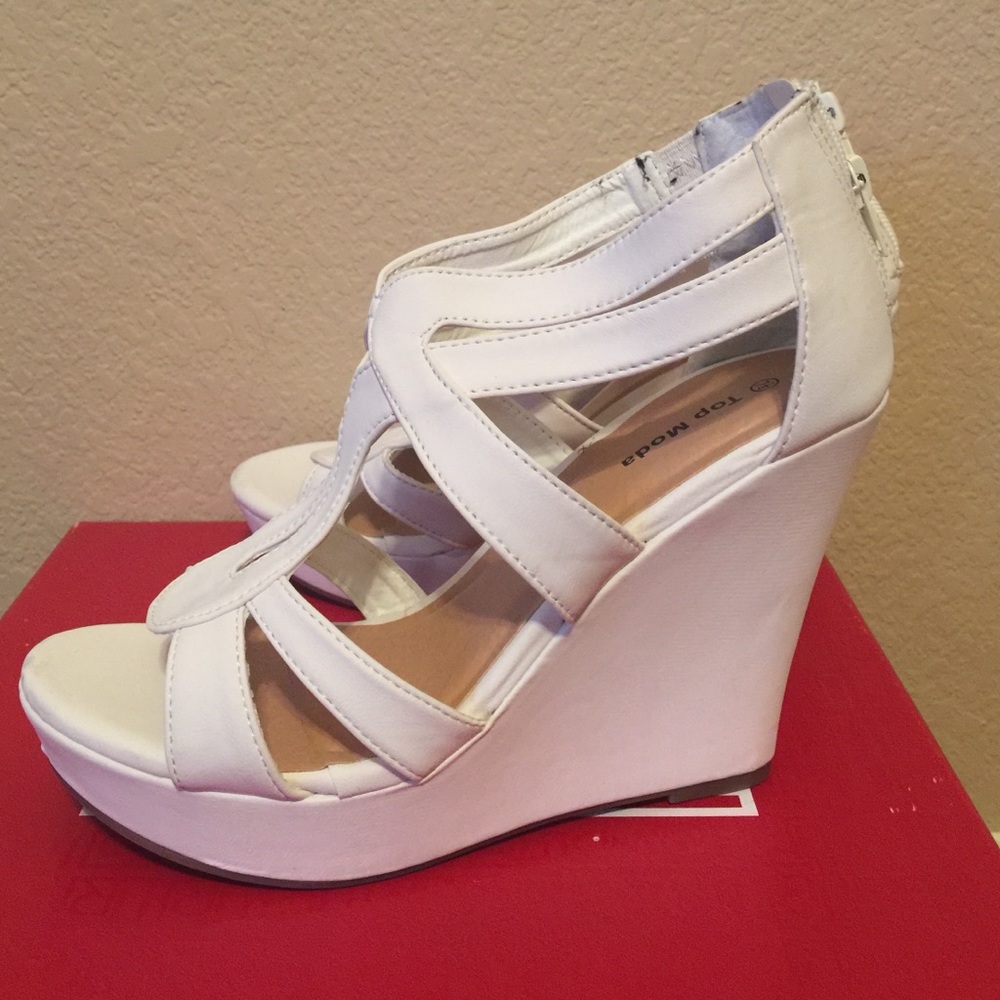 White Wedges by Top Moda 7.5