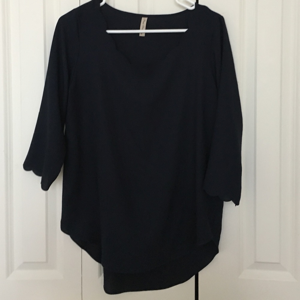 Scallop edge blouse