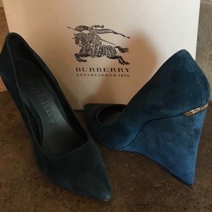 Burberry Fanning Dark Teal Wedges