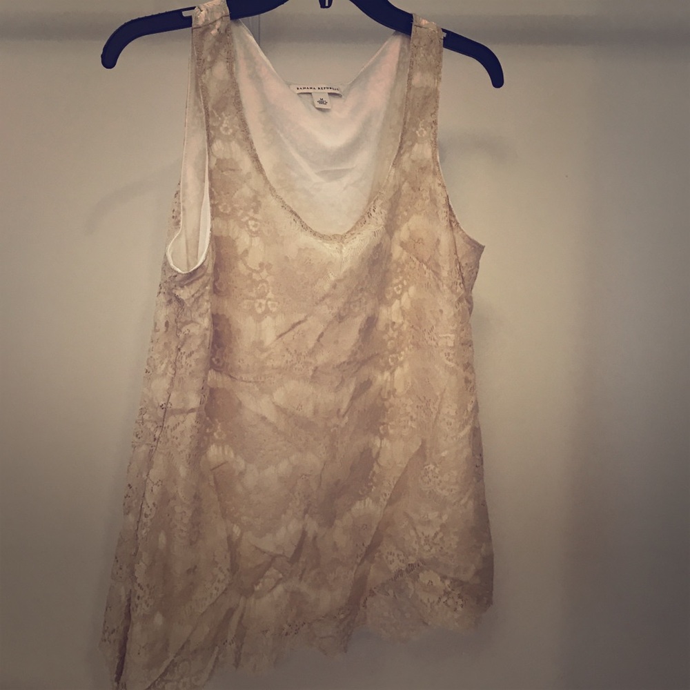 Banana Republic cream lace tank