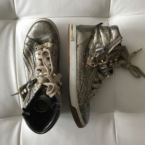 Michael Kors Gold High Top Sneakers size 6.5