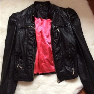 Jou Jou Black Vegan Leather Jacket 👄💀